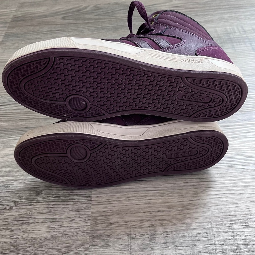 Adidas Neo Raleigh Mid Purple Plaid sneaker womens 7.5 EUC - Picture 8 of 9